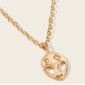 NWT trippy alien rare space gold necklace